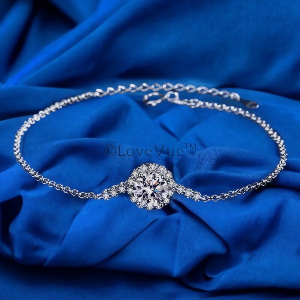 Certified 1ct. t.w. Diamond Halo Brilliant Cut Bracelet - Picture 5 of 16